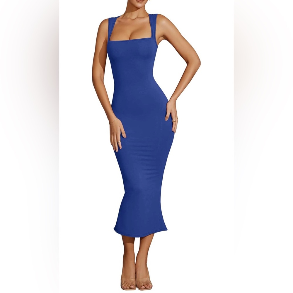 NWOT Blue Bodycon Sleeveless Tank Dress Size Medium